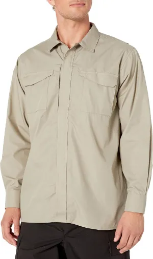 TRU-SPEC 24-7 1051002 Men's Ultralight Long Sleeve Uniform Shirt, Polyester Cotton Rip-Stop, X-Small Regular, Black