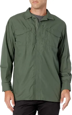 TRU-SPEC 24-7 1051002 Men's Ultralight Long Sleeve Uniform Shirt, Polyester Cotton Rip-Stop, X-Small Regular, Black