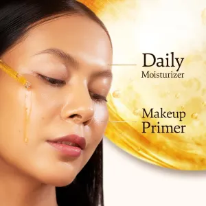 Tubees Rose Gold Beauty Oil for Uneven Skin Tone, Dullness & Finelines|Anti-Aging,Lightweight,Makeup Face Primer|Made with 24k Gold Flakes, Rosehip Oil & Vitamin C & E -15ml