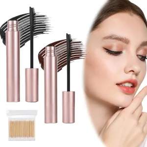 Tubing Mascara, 2025 Mascara Black & Brown Duo for Lash Makeup, Tube Mascaras Volume and Length with 360° Lash Extension Comb, Lengthening and Curling, Get Stunning Eyelashes Fast
