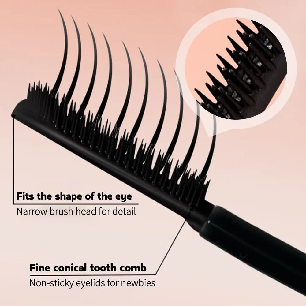 Tubing Mascara Black & Brown Duo for Lash Makeup, 2025 Upgraded Waterproof Lash Extensions Mascara Brown, Long Lasting Curling Eyelash Iron Wand Mascaras for Women Thick and Slender