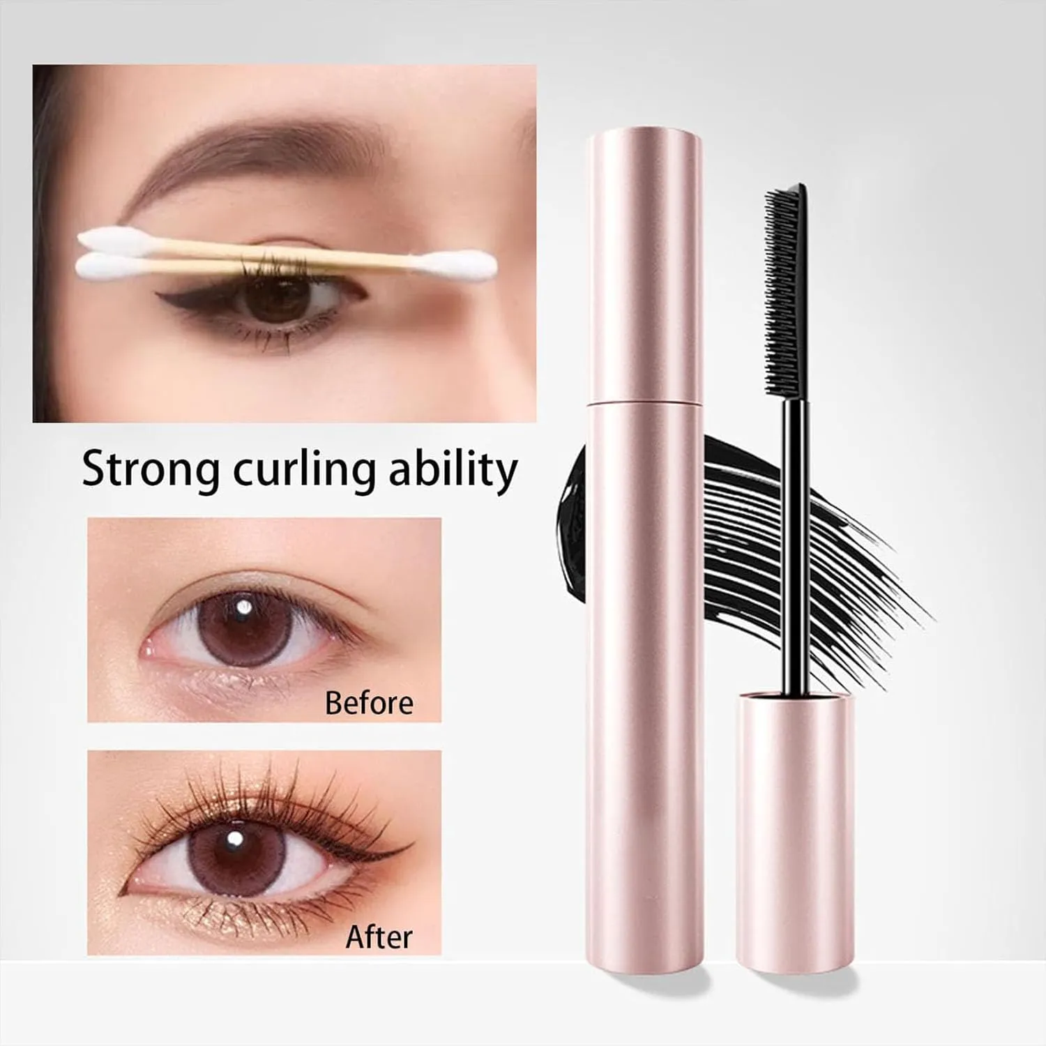 Tubing Mascara Black & Brown Duo For Lash Makeup - Lengthening & Curling Waterproof Mascara, Smudge-Proof Non-Clumping Formula with Dual Brushes, Long-Lasting Volume (Black Brown, L)