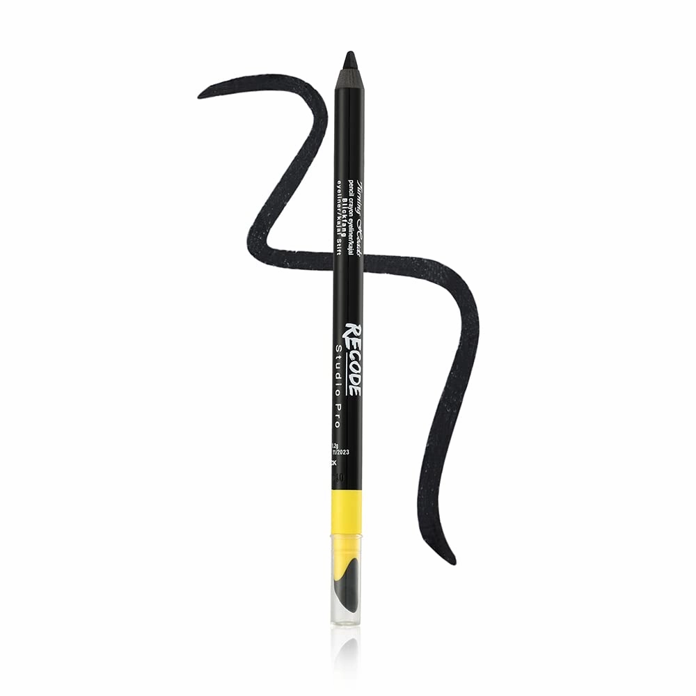 Turning Heads Crayon Gel Eyeliner Pencil comes with Smudger on other side, longlasting, Water-proof & smudge-proof Formula, Black, 1.2gm