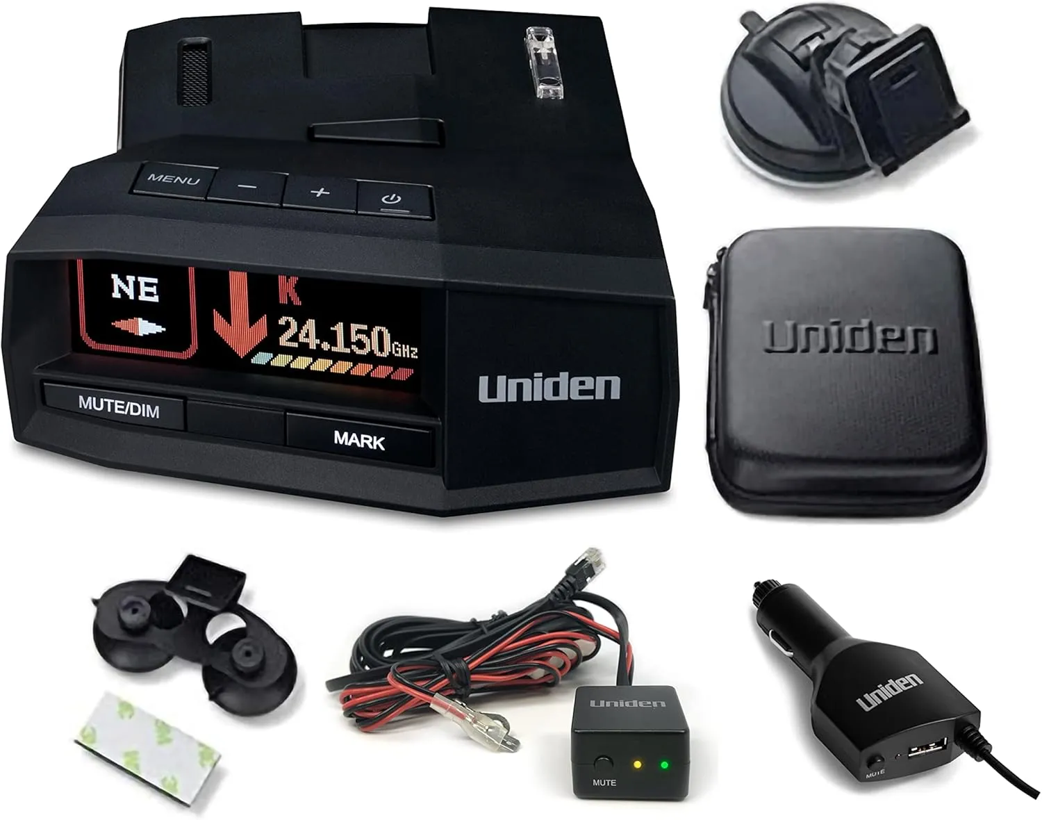 Uniden R8W Flagship Extreme Long Range Laser/Radar Detector   Uniden Smart Hardwire Kit RDA-HDWKT with Mute Button and LED Alert.