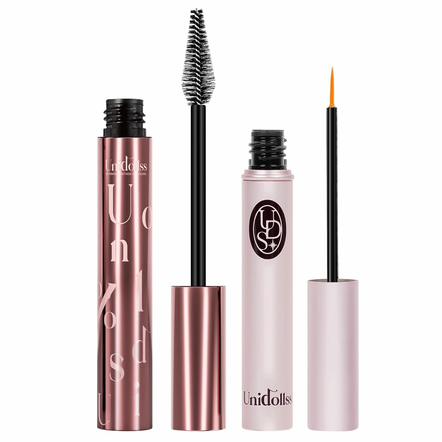 Unidollss Tubing Mascara Volume and Length Black and Lash Serum Set Lengthening Long Lasting All Day,Eyelash Growth Serum for Thicker,Longer Lash and Eyebrow,Tubing Mascara for 30  Women,Gluten-free