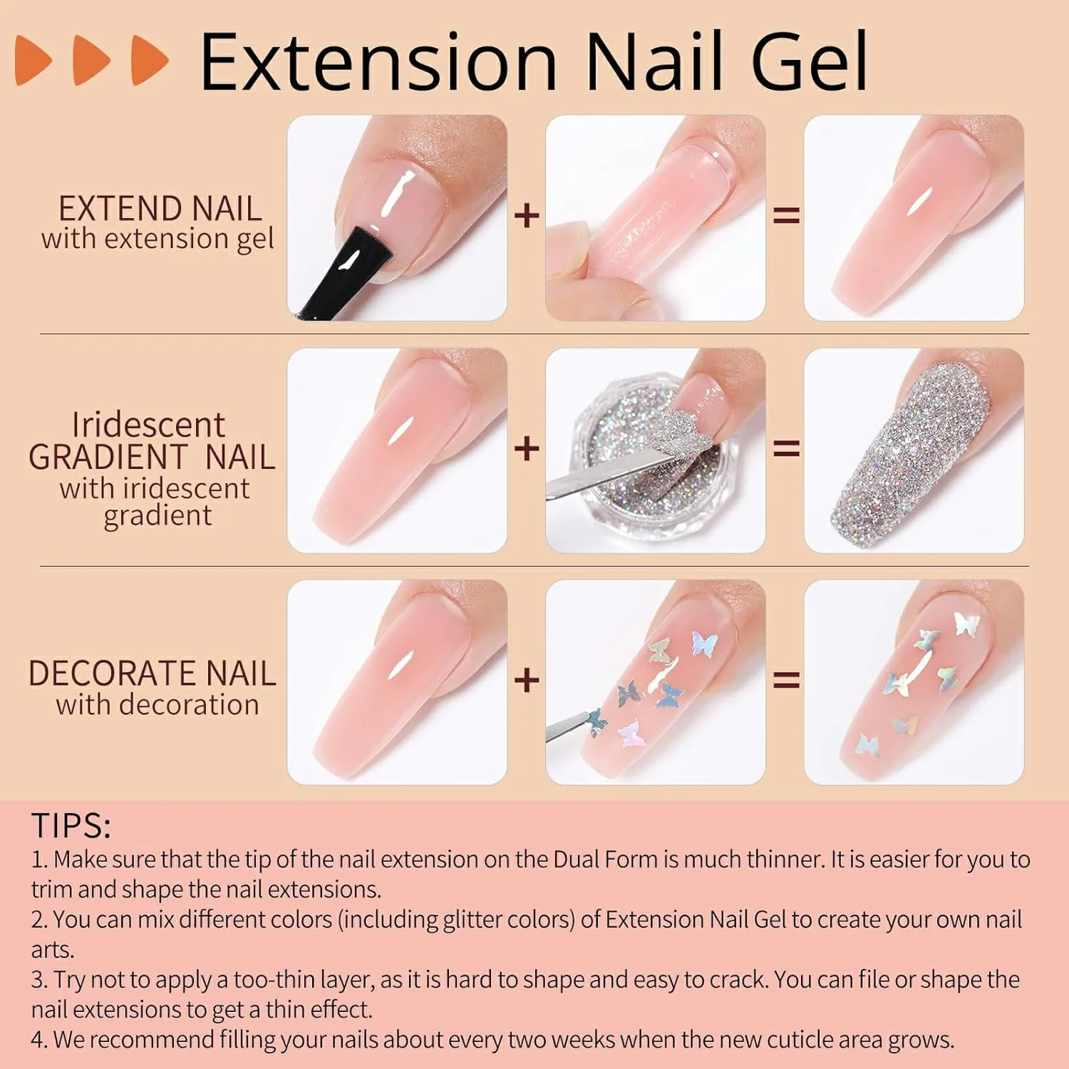 UR SUGAR 20 Colors Extension Gel Nail Set, Jelly Pink Nude Pink Purple Brown Tone Glitter Extension Nail Gel Set for Fall Winter Bulk Bundle Long Lasting Soak Off Gift Box for Women