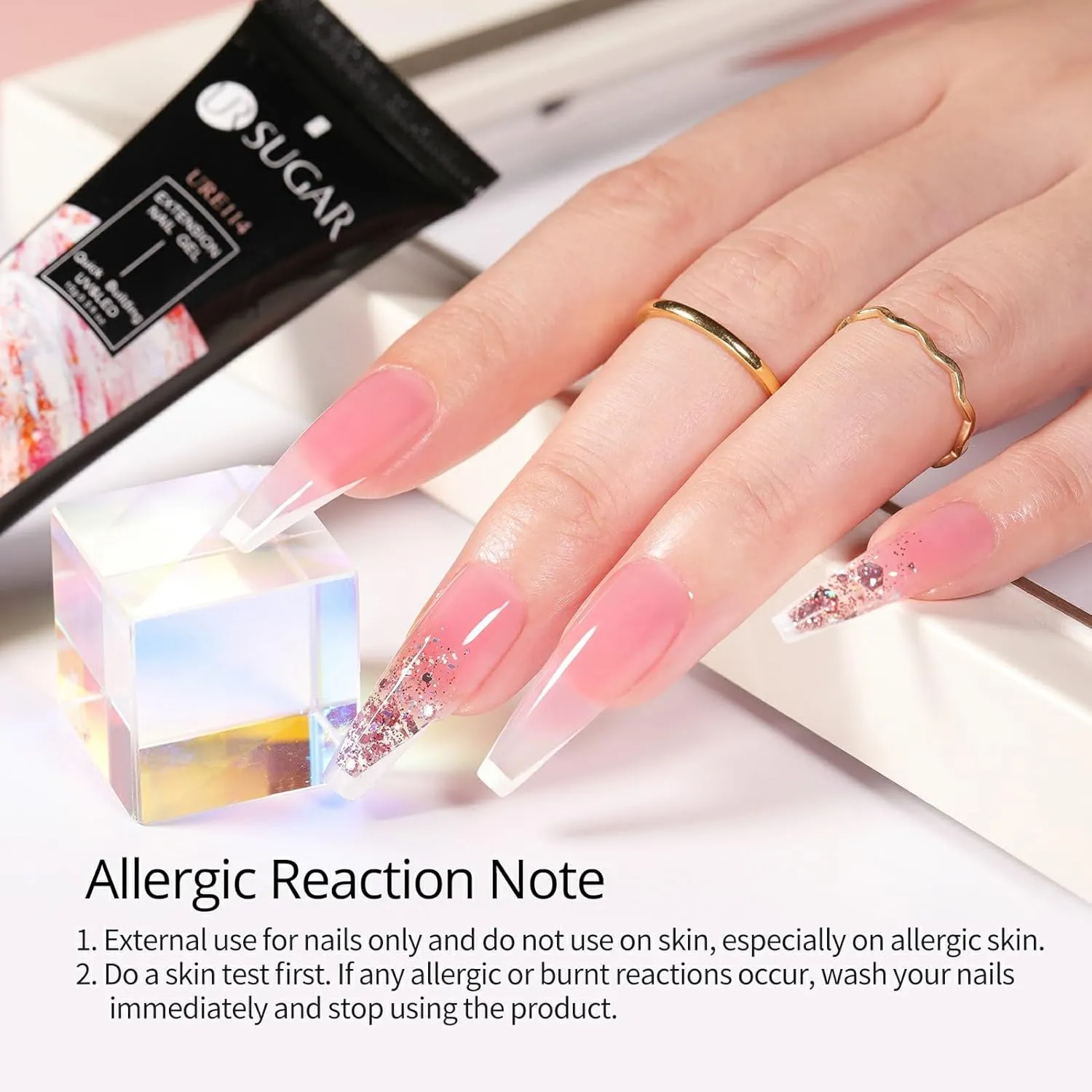 UR SUGAR 20 Colors Extension Gel Nail Set, Jelly Pink Nude Pink Purple Brown Tone Glitter Extension Nail Gel Set for Fall Winter Bulk Bundle Long Lasting Soak Off Gift Box for Women