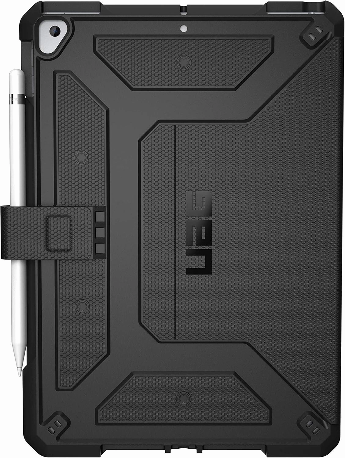 URBAN ARMOR GEAR UAG Designed for iPad 10.2 Case Black, 9th Generation 2021, 8th Gen 2020, Rugged Heavy Duty Protective Durable Folio Cover & Kick Stand, w/Pencil Stylus Holder, Metropolis Series
