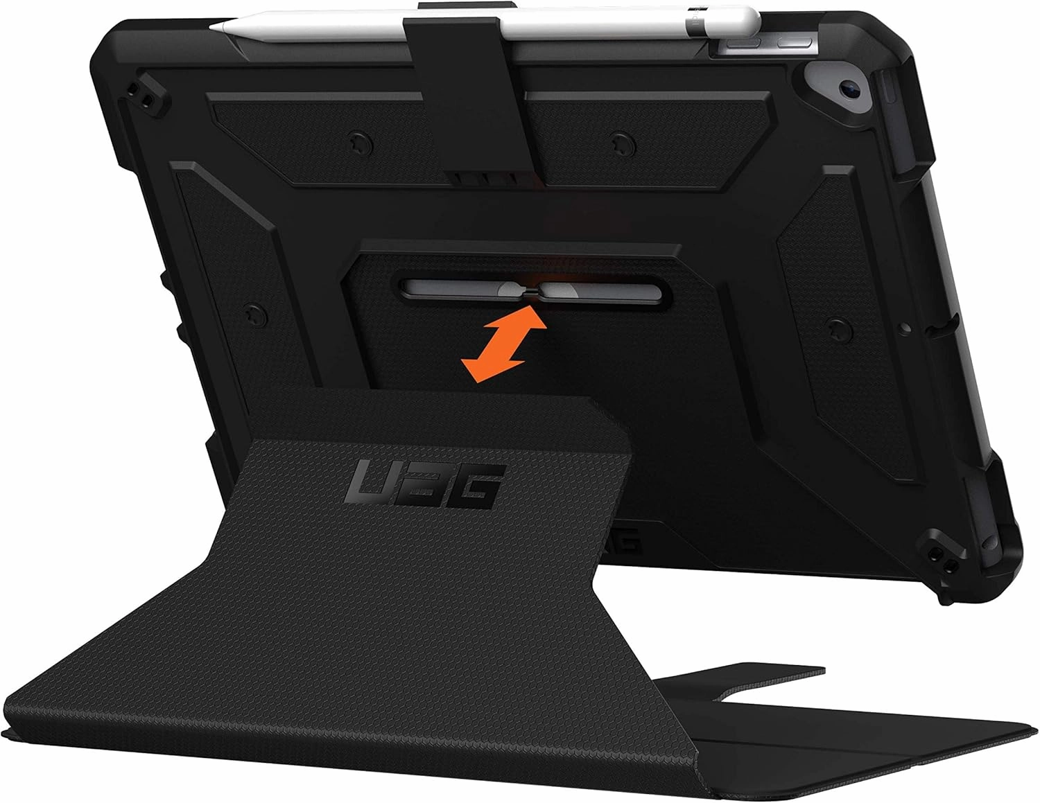 URBAN ARMOR GEAR UAG Designed for iPad 10.2 Case Black, 9th Generation 2021, 8th Gen 2020, Rugged Heavy Duty Protective Durable Folio Cover & Kick Stand, w/Pencil Stylus Holder, Metropolis Series