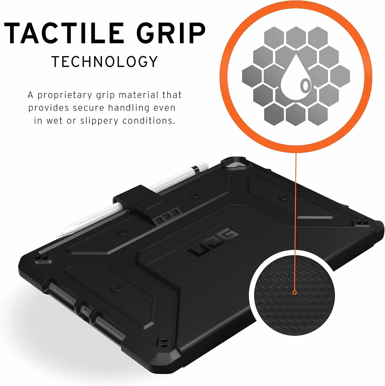URBAN ARMOR GEAR UAG Designed for iPad 10.2 Case Black, 9th Generation 2021, 8th Gen 2020, Rugged Heavy Duty Protective Durable Folio Cover & Kick Stand, w/Pencil Stylus Holder, Metropolis Series