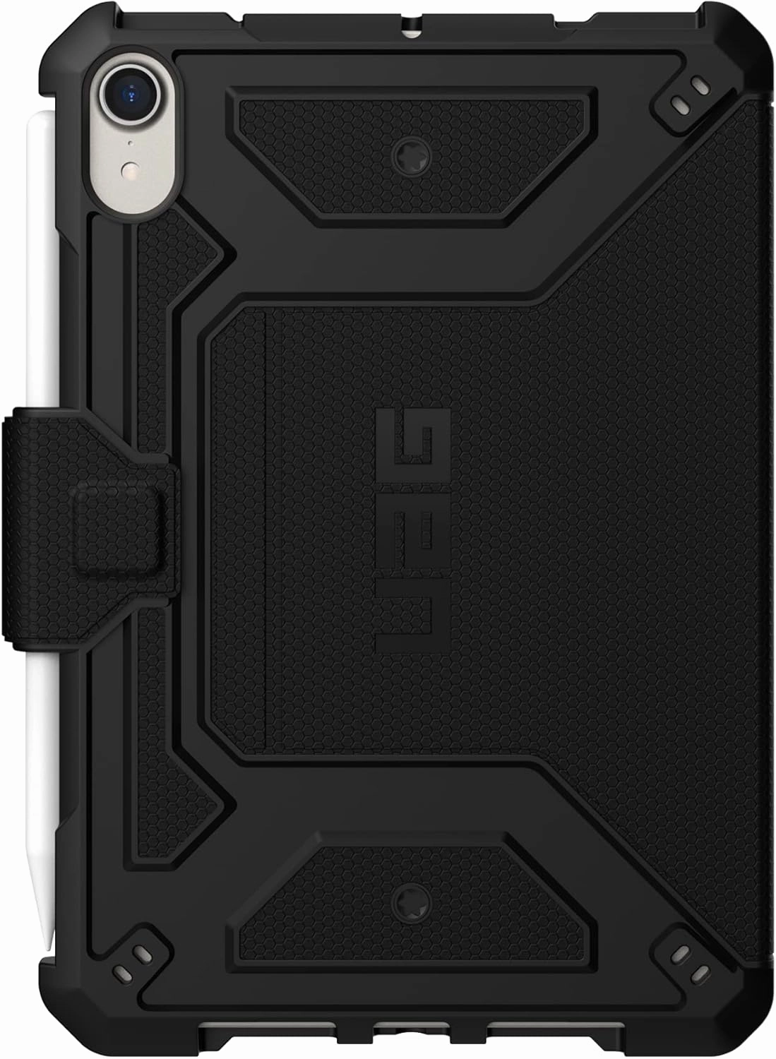 URBAN ARMOR GEAR UAG Designed for iPad Mini Case (6th Gen, 2021) Rugged Tactical Grip Exterior Material Heavy Duty Multi-Angle Viewing Folio Stand w/Pencil Holder Metropolis Protective Cover, Black