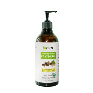 USDA Organic Cold Pressed Unrefined Plastic Bottle 100% Pure Natural Castor Oil Hexan free Extra Vergin for Skin Hair Growth Eyebrow Eyelashes Dry Scalp Castor Oil Pack Pack Wrap