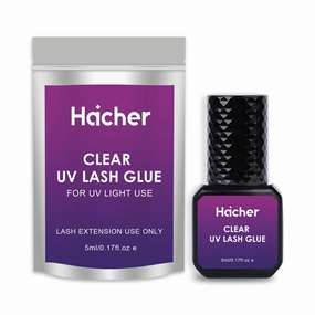 UV Lash Glue for Eyelash Extensions, Curing 1-2 Sec Drying Time, Extreme Retention 7-9 Weeks, Lash Adhesive for UV Light Professional Use Only (0.17 fl.oz / 5ml)