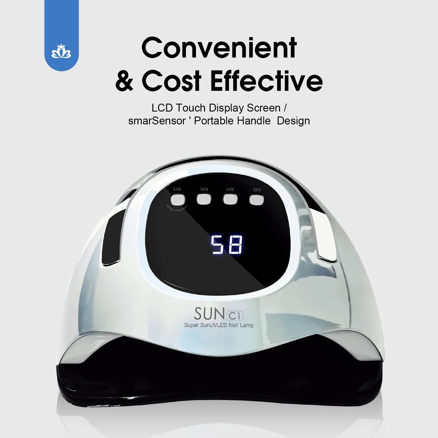 UV LED Nail Lamp, MIRAGE LAYON 288W UV Light Gel Nail Dryer with 63 Lamp Beads, Auto Sensor and 4 Timers LCD Display, Professional Gel UV lamp for Fingernail and Toenail