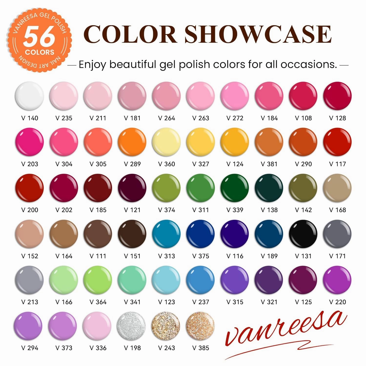VANREESA Gel Nail Polish Kit with U V Light 74 Pcs Gel Polish Nail Set 56 All Season Colors Nail Polish Set   Base and 4 Effects Top Coat with Manicure Tools Complete Nail Kit Gifts for Women