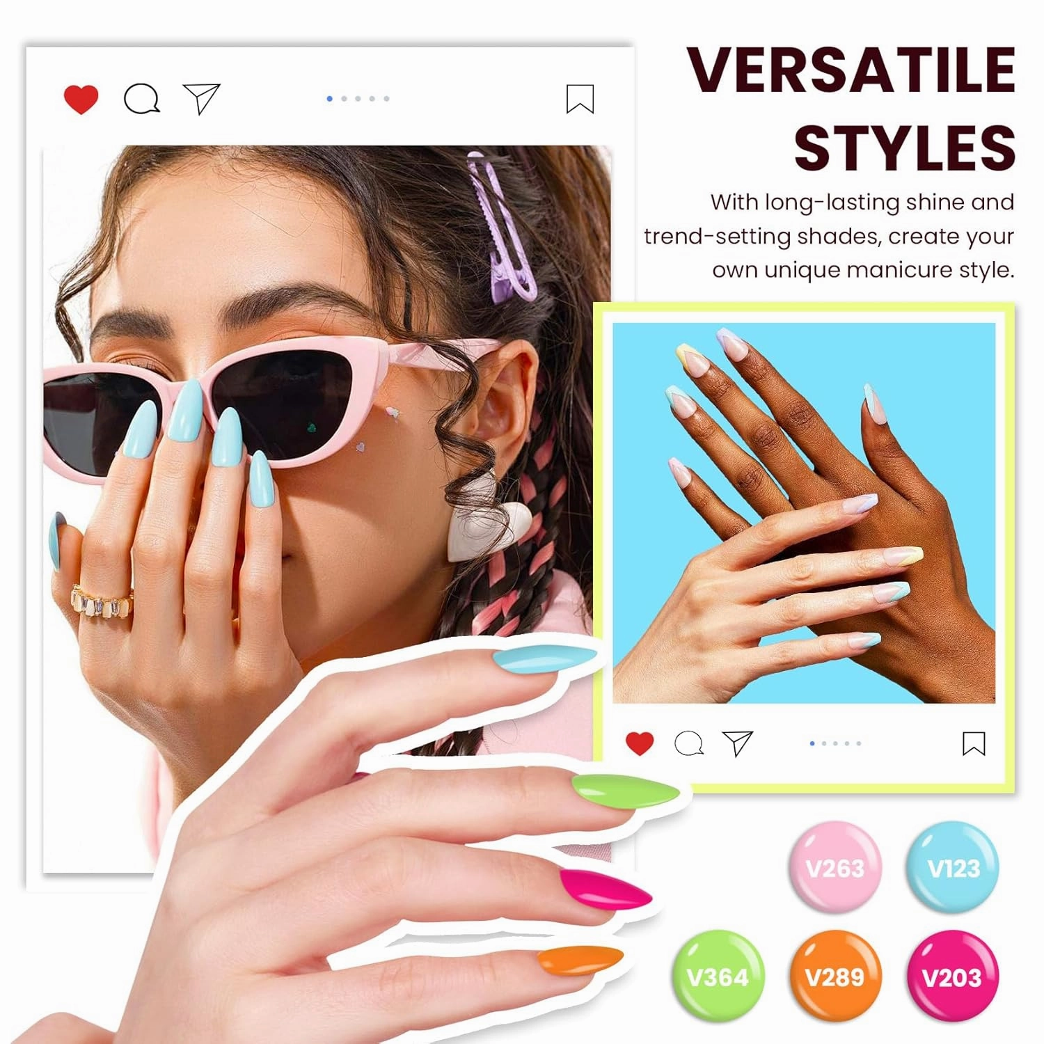 VANREESA Gel Nail Polish Kit with U V Light 74 Pcs Gel Polish Nail Set 56 All Season Colors Nail Polish Set   Base and 4 Effects Top Coat with Manicure Tools Complete Nail Kit Gifts for Women