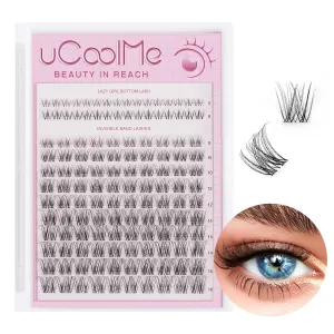Venus Lash Clusters 8-16mm with 5-6mm Bottom Lashes Natural Eyelash Clusters D Curl -WideSpan DIY Eyelash Extension Individual Fake Eyelashes Clusters with 0.05mm Ultra-Thin Invisible Lash Band