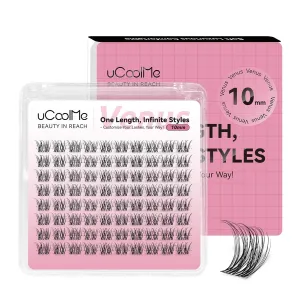 Venus Lash Clusters Wispy 10mm 90PCS D Curl Eyelash Clusters DIY Eyelash Extension 0.05mm Ultra Thin Invisible Lash Band(Venus,Only 10mm)