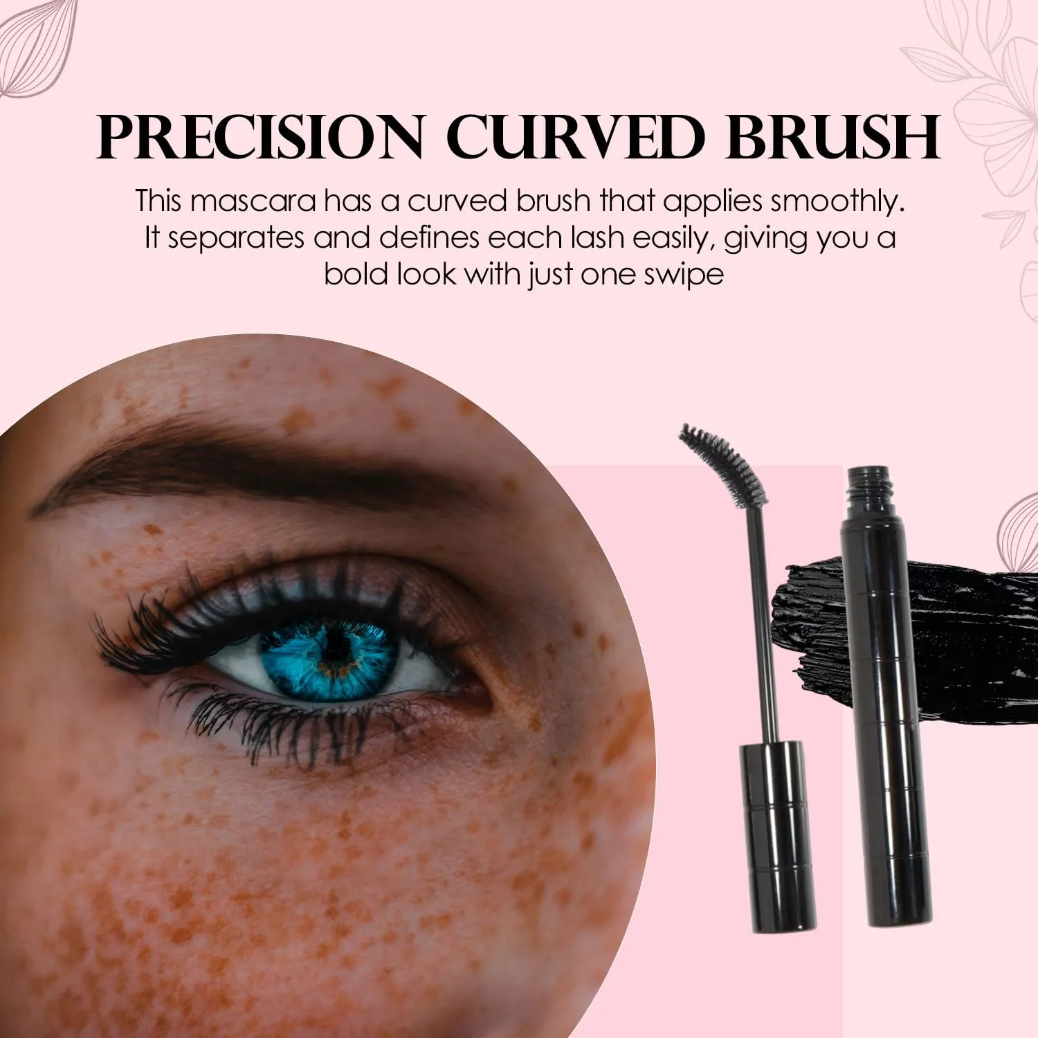 Vera Moore Mascara for Ultimate Volume & Long Lashes, Telescopic & Tubing Options, High-Definition Finish, Smudge-Proof, All-Day Wear, Easy Removal (Black, 0.28 oz)