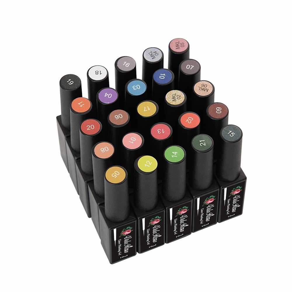 VidaRosa Gel Polish Liner Painting Pen for Nail Art Pattern Drawing, Nail Polish for Painting Striping Details for Nails, Professional Manicure Nail Salon Set, White/Black/Gold/Silver/Classic Red