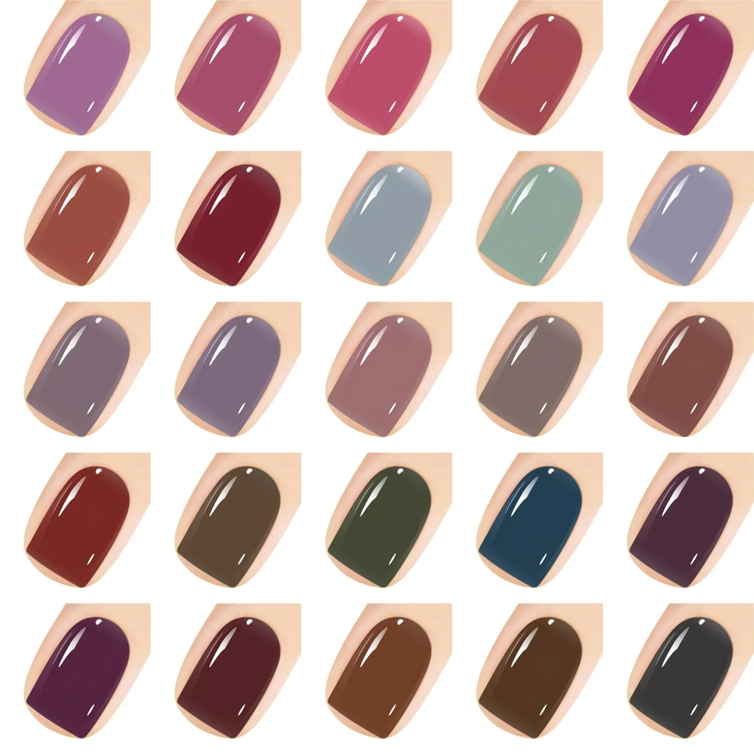 Vishine 48 PCS Gel Polish Set, 45 Colors Jelly Gel Nail Polish Set, Brown Jelly Gel Polish Set, Translucent Gel Nail Polish,Sheer Crystal Jelly Clear Gel Nail Polish Manicure Gift