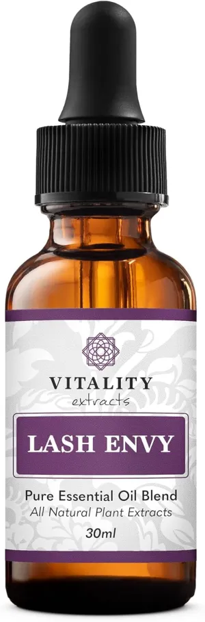 Vitality Extracts Lash Envy 30ml - Eyelash Enhancing Serum, Essential Oil Blend, Castor Oil, Thicker & Fuller Looking Lashes, Fatty Acids
