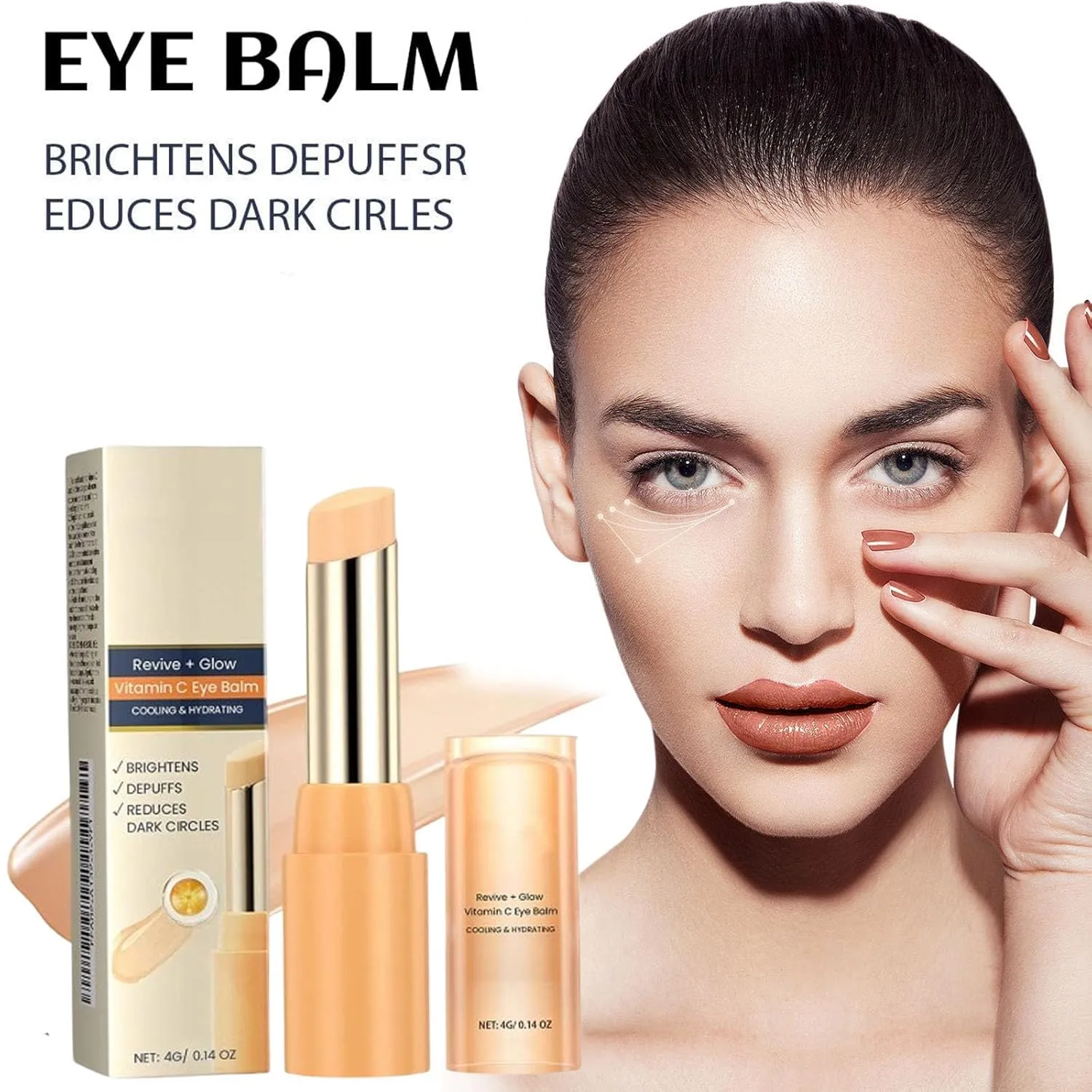 Vitamin C Eye Balm Stick, 2025 New Vicinity Eye Balm Stick for Reducing Dark Circle, EyeBalm with Vitamin C Brightens and Reduces Puffiness, Deep Moisturizing Hydrating and Firming (2)