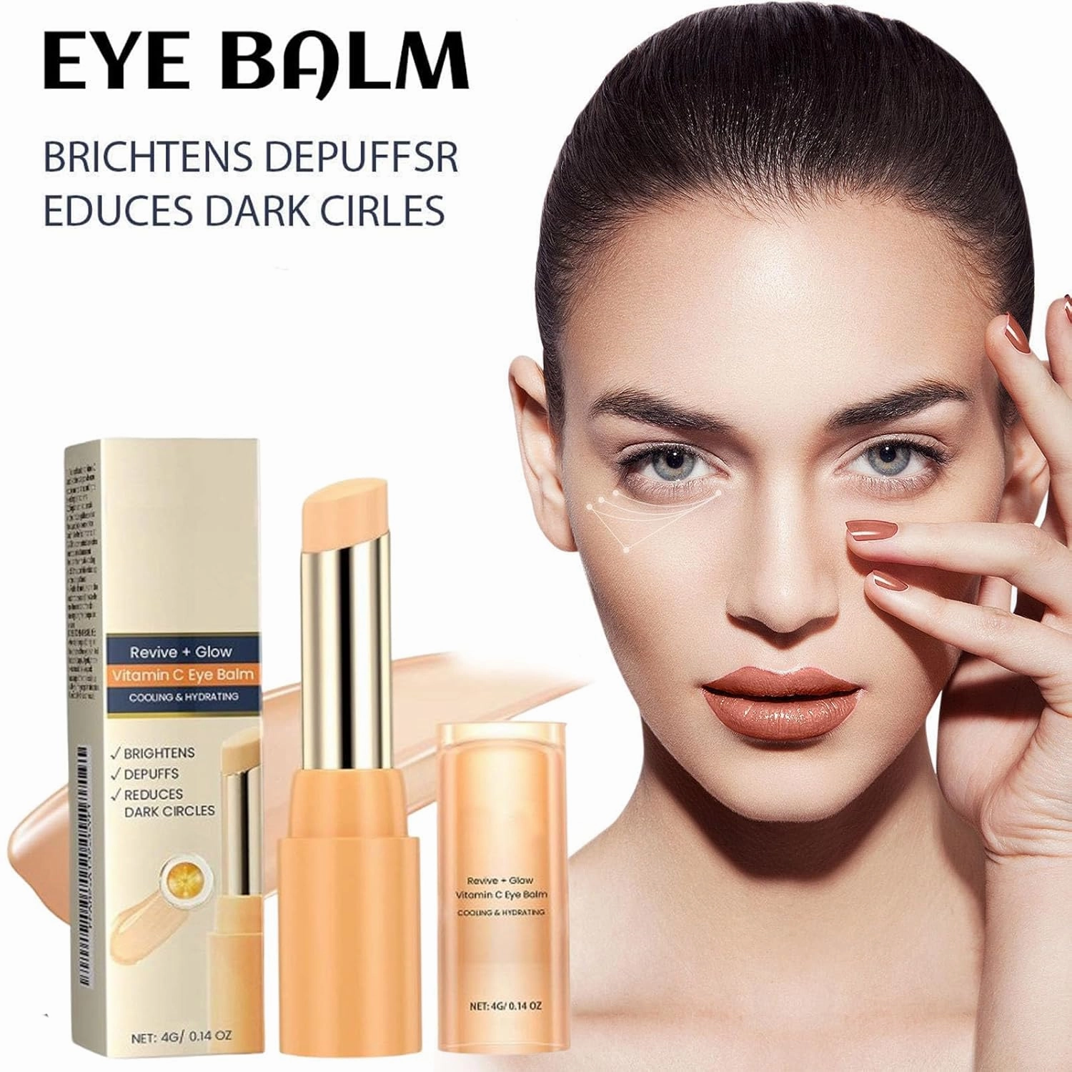Vitamin C Eye Balm Stick, 2025 New Vicinity Eye Balm Stick for Reducing Dark Circle, EyeBalm with Vitamin C Brightens and Reduces Puffiness, Deep Moisturizing Hydrating and Firming (3)