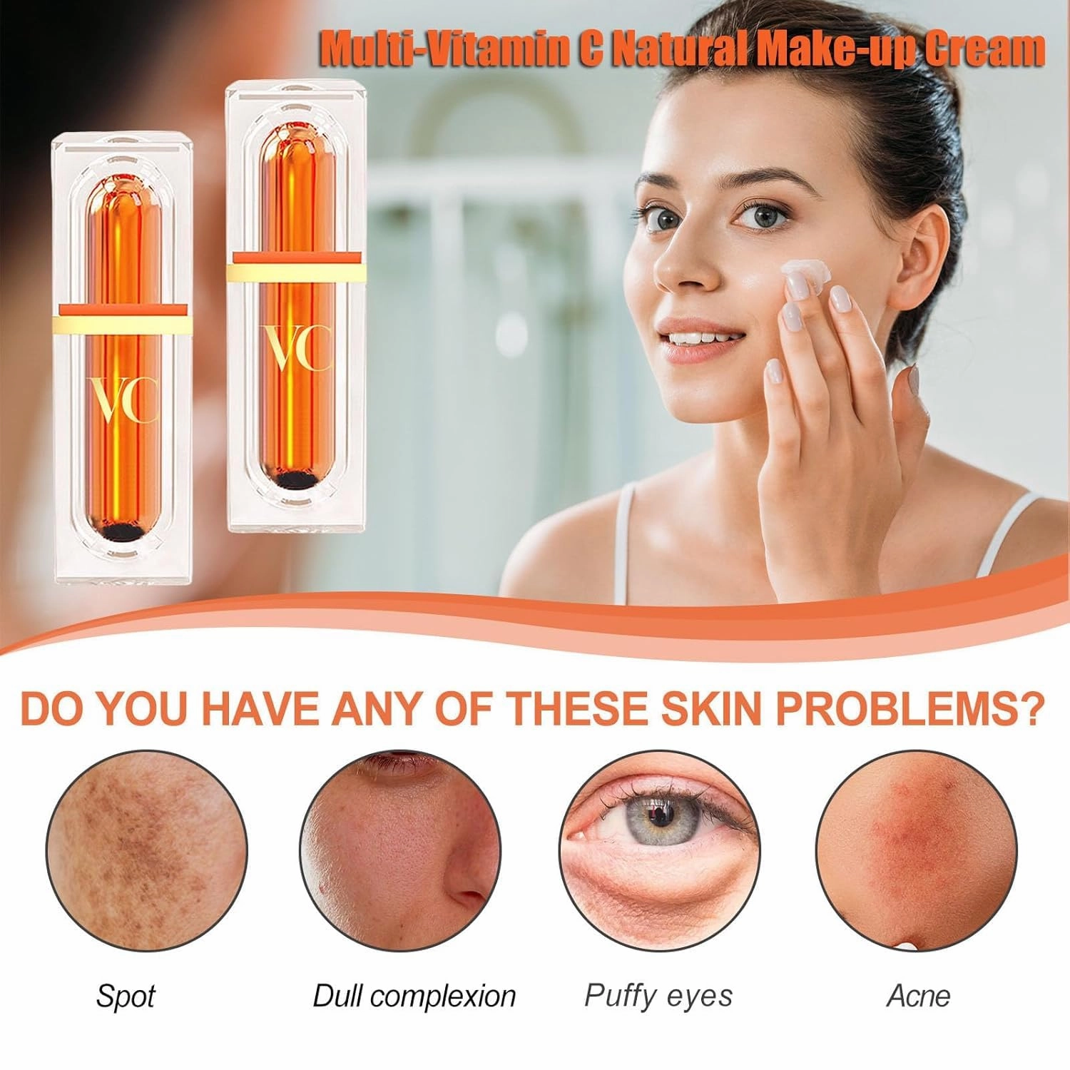 Vitamin C Makeup Tone Up Cream,Moisturizing Makeup Tone Up Cream,Face Daily Moisturizer for All Skin Types (2 Pcs)