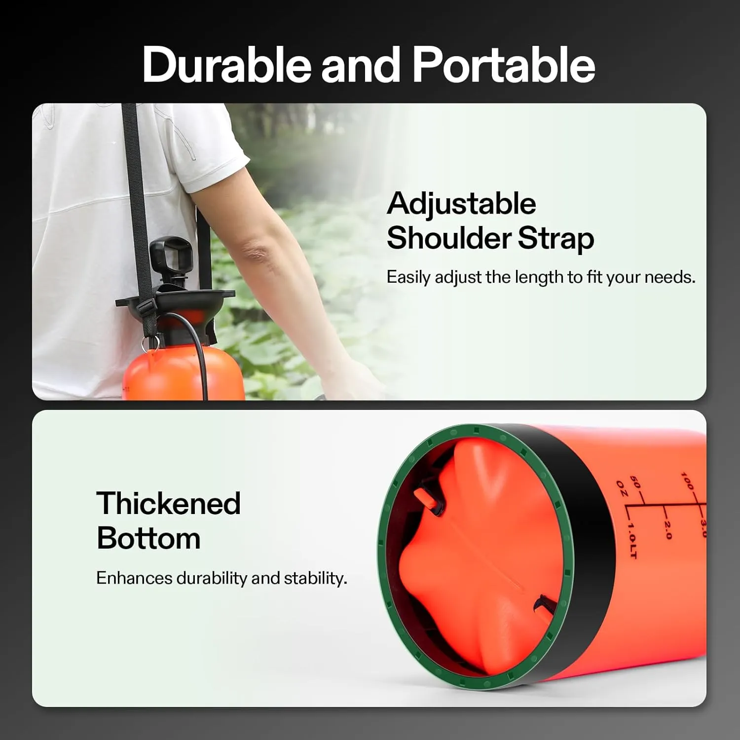 VIVOSUN 1.35-Gallon Pump Pressure Sprayer, Pressurized Lawn & Garden Water Spray Bottle with Adjustable Shoulder Strap, for Spraying Plants, Garden Watering and Household Cleaning