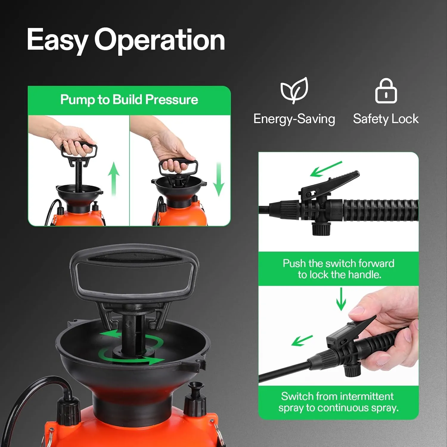 VIVOSUN 1.35-Gallon Pump Pressure Sprayer, Pressurized Lawn & Garden Water Spray Bottle with Adjustable Shoulder Strap, for Spraying Plants, Garden Watering and Household Cleaning