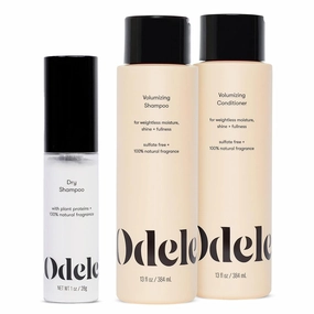 Volumizing Sulfate-Free Shampoo & Conditioner with Oil-Absorbing Dry Shampoo Powder, Add Fullness & Revive Volume for Fine to Medium Hair Types
