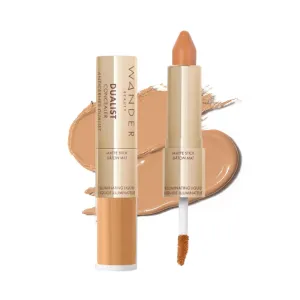 Wander Beauty Dualist Matte and Illuminating Concealer Makeup - Tan - Dual-Ended Matte & Liquid Concealer Stick - Full Coverage Formula to Brighten, Firm & Hydrates Under Eyes - 0.28 fl oz