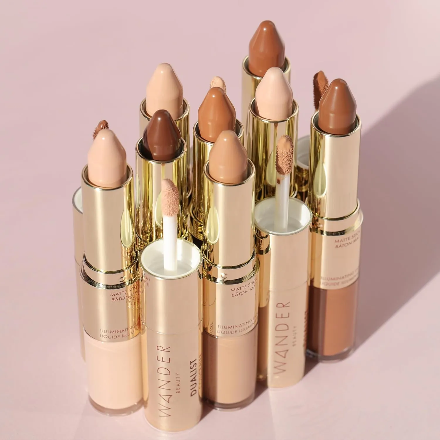 Wander Beauty Dualist Matte and Illuminating Concealer Makeup - Tan - Dual-Ended Matte & Liquid Concealer Stick - Full Coverage Formula to Brighten, Firm & Hydrates Under Eyes - 0.28 fl oz