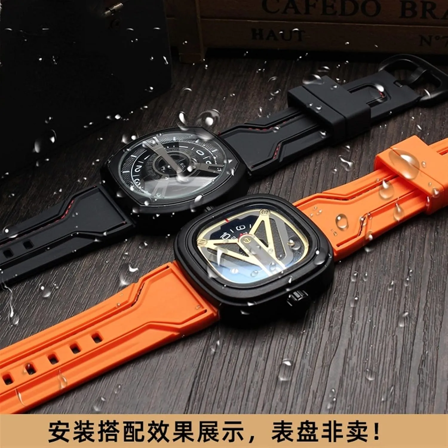WatchBands for Seven Friday Rubber Watch Strap Egler Waterproof Watch Band Sevenfriday P Series Yp3c/02 (Color : Black-Black, Size : 28mm)