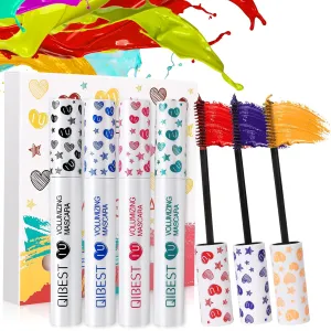 Waterproof Colorful Mascara 7 Colors Long Lasting Mascara Lengthening Voluminous Eyeliner Charming Mascara for Eyelash Eye Makeup (7PCS)