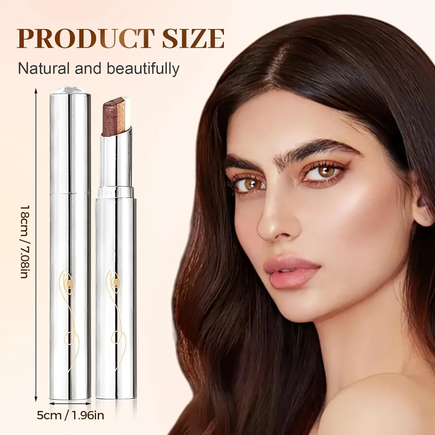 Waterproof Gradient Shimmer Eye-Shadow Stick, 2025 Upgrade 3-in-1 Cream Eyeshadow Sticks, Long-Lasting Glitter Eye-Shadow Stick Eye Brightener Pencil for Women Girls Layered Eye Makeup (#02 Pink)