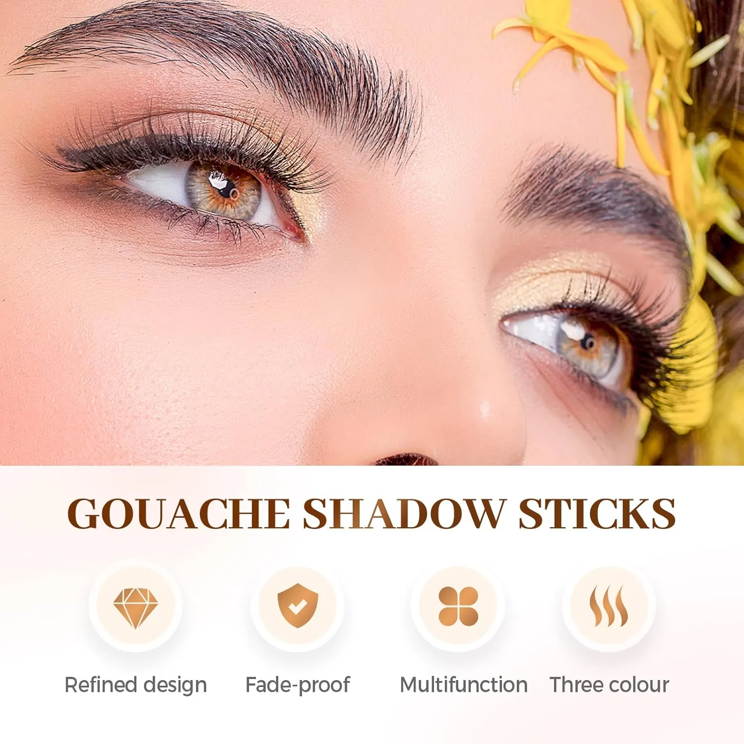 Waterproof Gradient Shimmer Eye-Shadow Stick, 2025 Upgrade 3-in-1 Cream Eyeshadow Sticks, Long-Lasting Glitter Eye-Shadow Stick Eye Brightener Pencil for Women Girls Layered Eye Makeup (#02 Pink)
