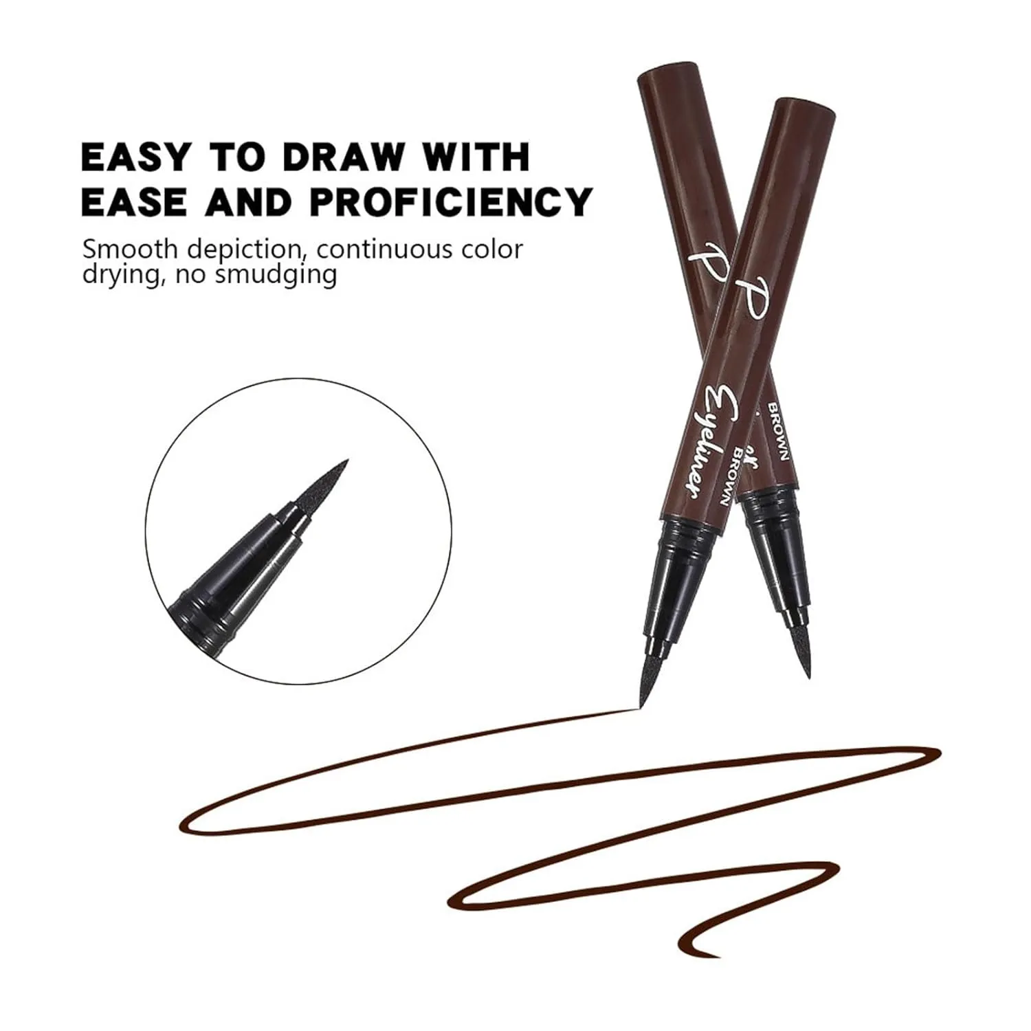 Waterproof Liquid Colorful Eyeliner, Black Brown Blue Eye Liner Makeup Pen, Waterproof Long Lasting Pocket Eyeliner with Micro Tip, Vegan Formula, Gift For Women