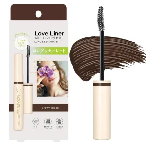 Waterproof Mascara, Resistant to Sweat, Sebum & Tears, Precise & Fiber-Free Curved Brush, Japanese Eye Makeup w/Beauty Serum, 1.05 Oz/30g, Brown Black