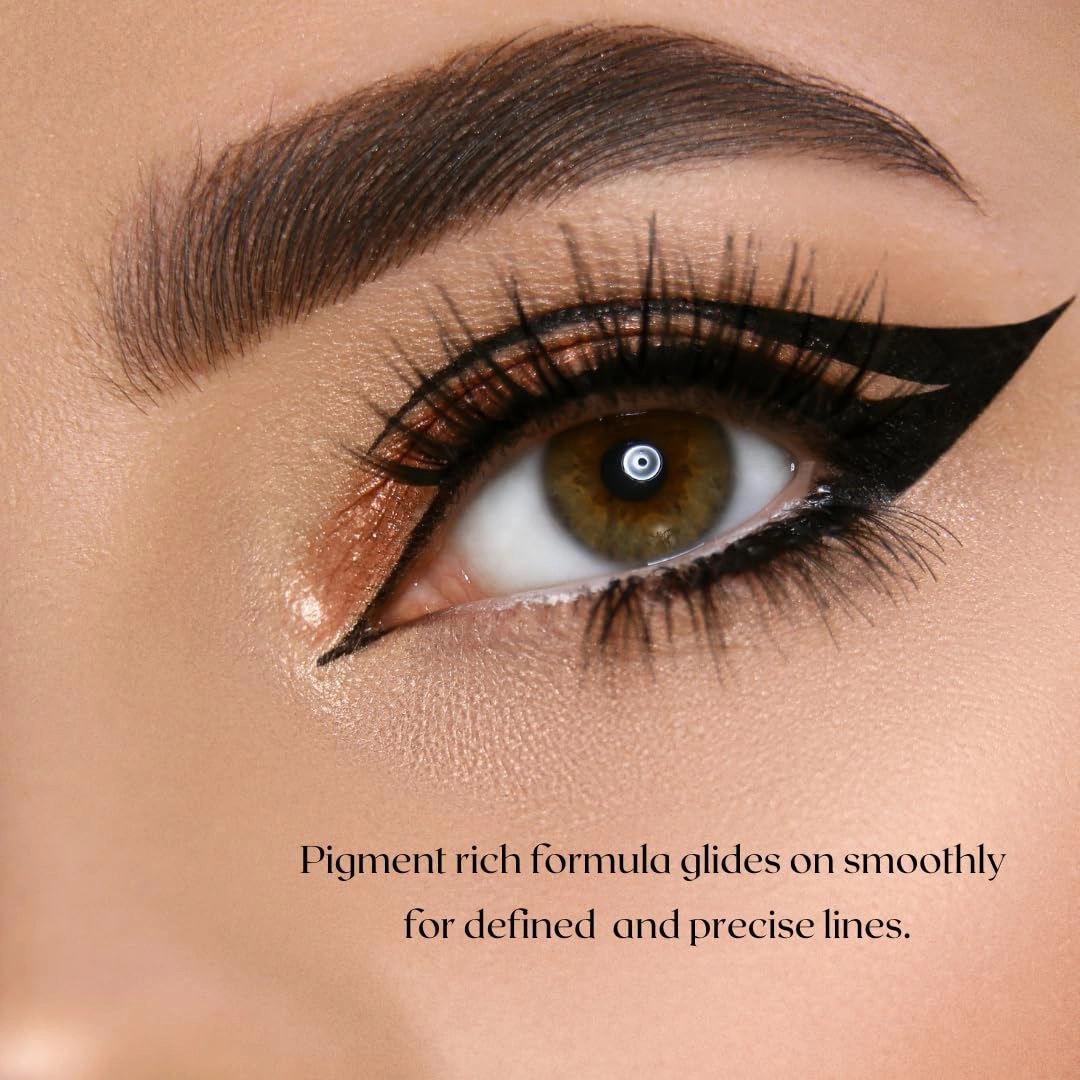 Waterproof Eyeliner - Double-Ended, Long-Lasting Liquid Eyeliner Pen with Precision Tip for Smooth Application - Smudge-Proof, Hypoallergenic, Vegan & Gluten-Free Eye Liner, 2mL Black