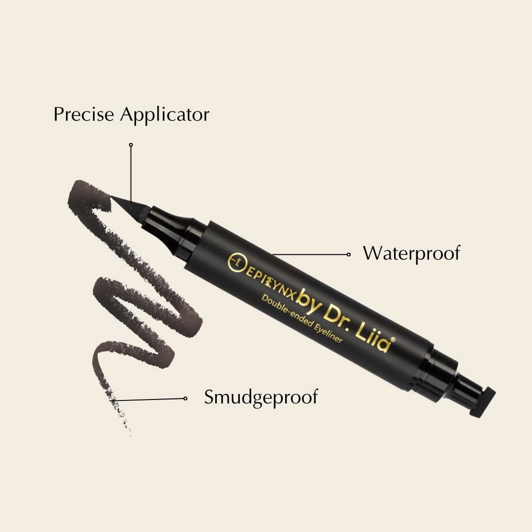 Waterproof Eyeliner - Double-Ended, Long-Lasting Liquid Eyeliner Pen with Precision Tip for Smooth Application - Smudge-Proof, Hypoallergenic, Vegan & Gluten-Free Eye Liner, 2mL Black