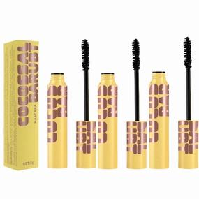 Waterproof Long-lasting Mascara, Lengthened Curled Lashes, Separated Lashes, 24h Long-Lasting, Waterproof Longwear and Smudge Resistant Make Up for Thicker Lashes (3PCS)