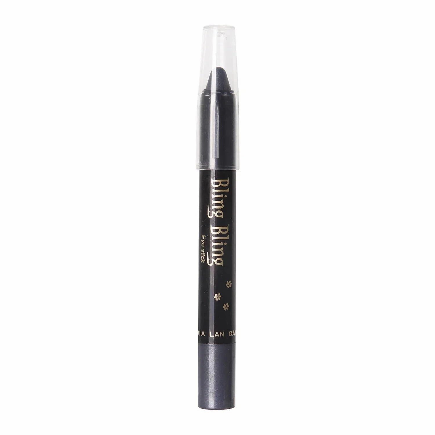 Waterproof Pearlescent Eyeshadow Eyeliner Pencil Glitter Matte Nude Eye Shadow Makeup Pigment Silkworm (Black)