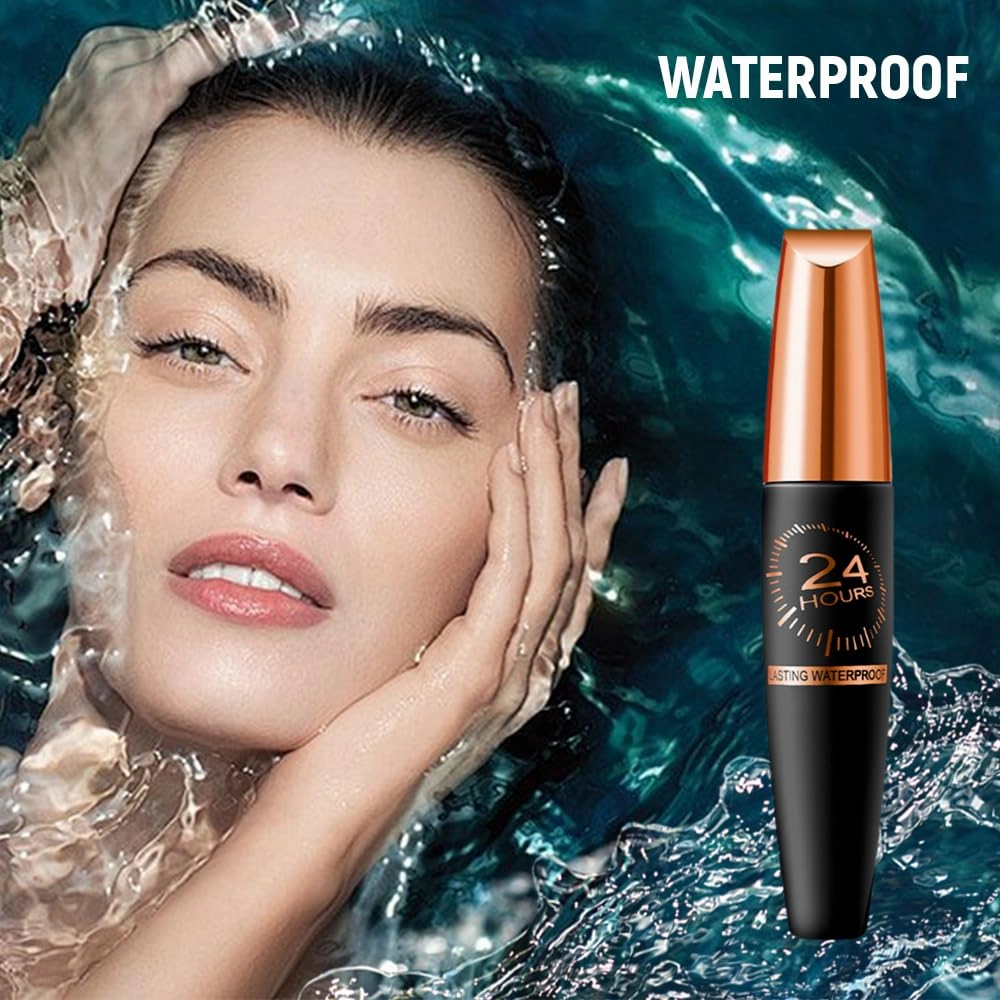 Waterproof Silk Fibre Thick Lengthening Mascara, 2025 New 4D Silk Fiber Lash Mascara, Waterproof Long Lasting Liquid Lash Extensions Mascara for Women (Black1, 2 Pcs)
