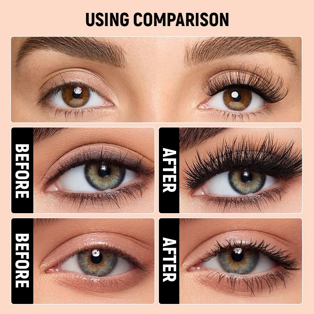 Waterproof Silk Fibre Thick Lengthening Mascara, 2025 New 4D Silk Fiber Lash Mascara, Waterproof Long Lasting Liquid Lash Extensions Mascara for Women (Black1, 2 Pcs)