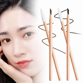 Waterproof Wooden Eyebrow Pencil, Eyebrow Pencil Enhancers, 2023 Non-smudging Eyebrow Pencil for Women (Black  Dark Coffee)