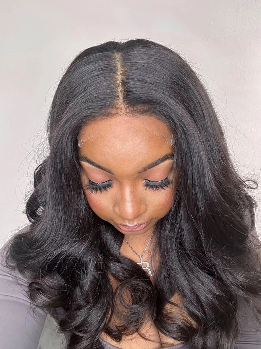 Wavy V Part Wig Wear And Go Glueless U Part Wig Body Wave Natural Black Synthtic Hair Soft As Human Hair Half Wigs For Black Women 180% Density (Black, 18 Inch)