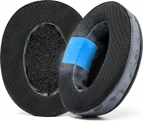 WC Freeze Hybrid Fabric Cooling Gel Replacement Earpads - Compatible with HyperX Cloud, Steelseries Arctis, ATH M50X, Turtle Beach Stealth & More - Comfortable & Cooler for Longer | (Black Camo)