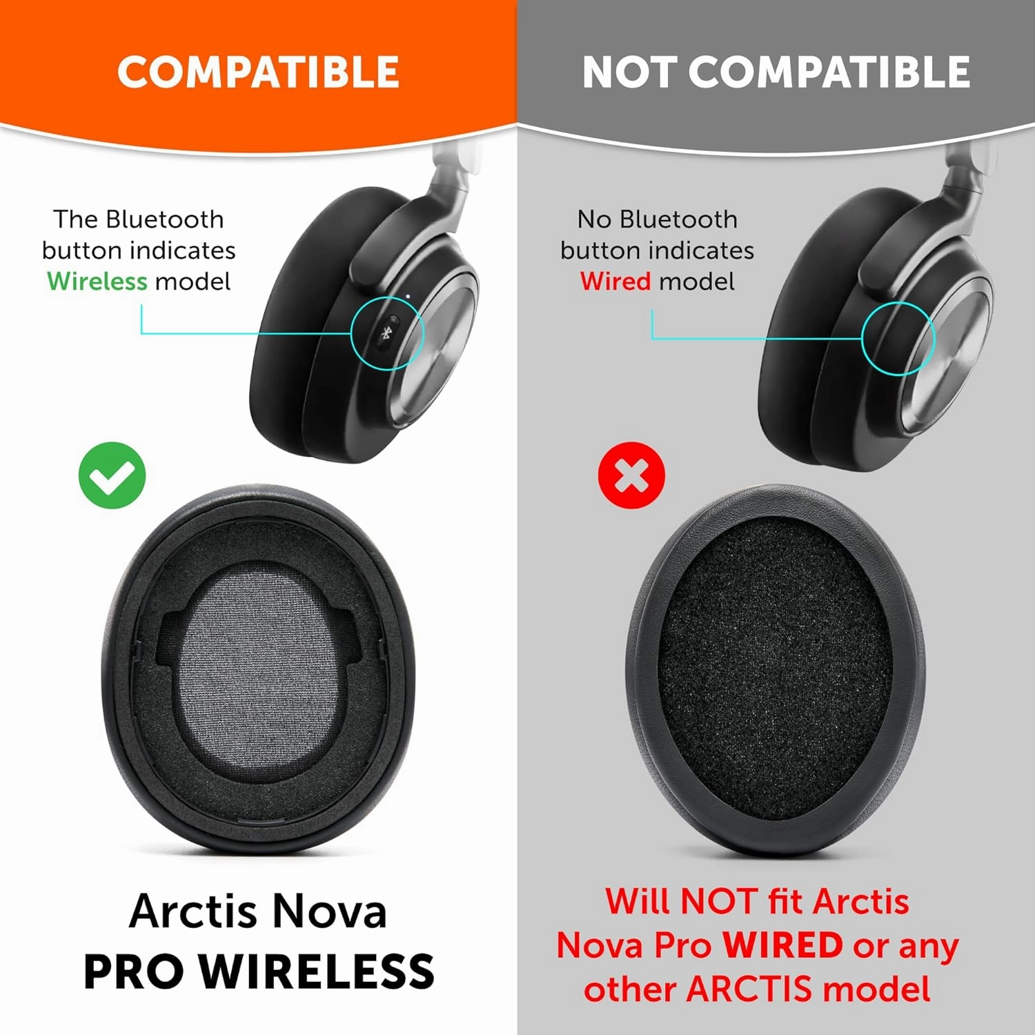 WC Freeze Nova Pro Wireless - Cooling Gel Earpads for Arctis Nova Pro Wireless ONLY (Doesn’t Fit Other Models), Made by Wicked Cushions, Improved Durability, Thickness & Sound Isolation | Black
